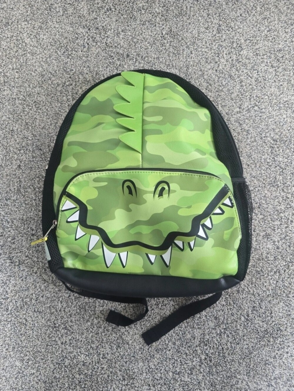 OMG Dino Camo Backpack Green Black Spikes Size 14x17